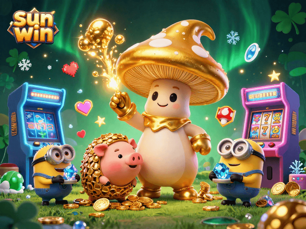 Experience the thrill of sun win as magical characters channel luck with vibrant casino elements.