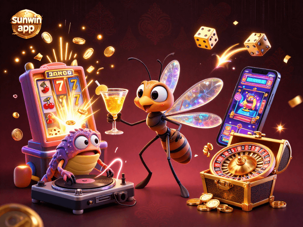 Enjoy thrilling gaming adventures with the sunwin app, featuring vibrant 3D casino characters.