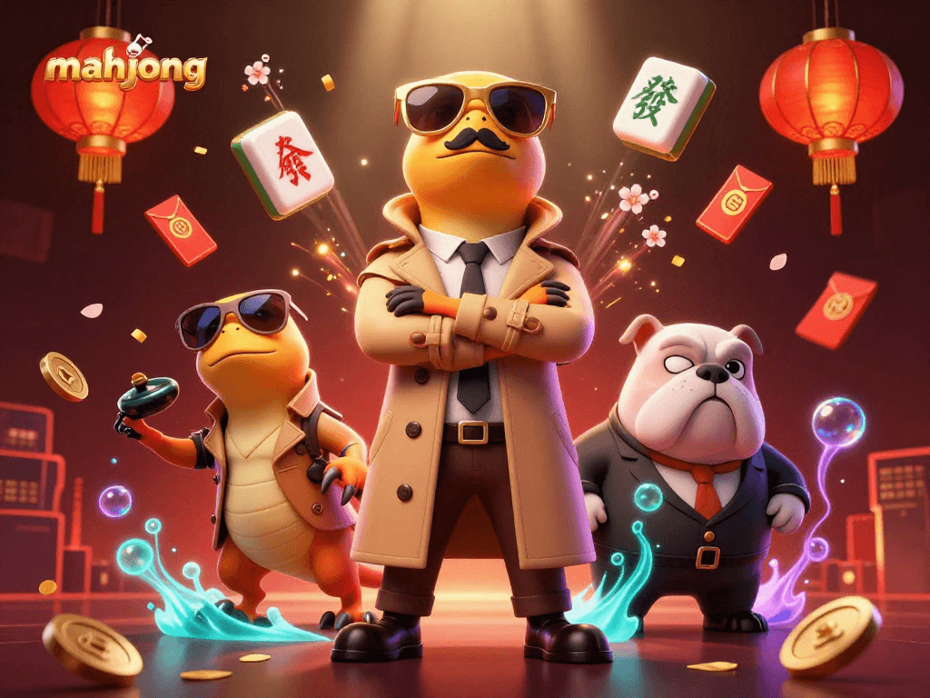 Experience Mahjong excitement in a dynamic casino scene where raptors play tricks for a jackpot.