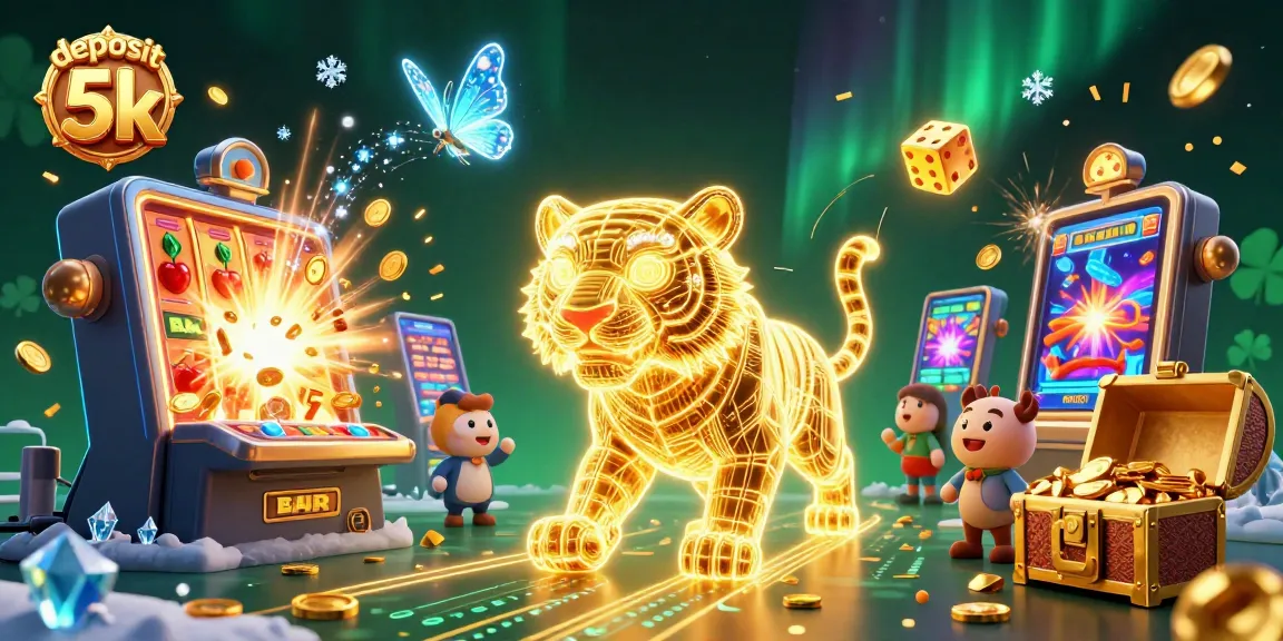 Experience the thrill of deposit 5k gaming with vibrant slots and captivating casino elements.
