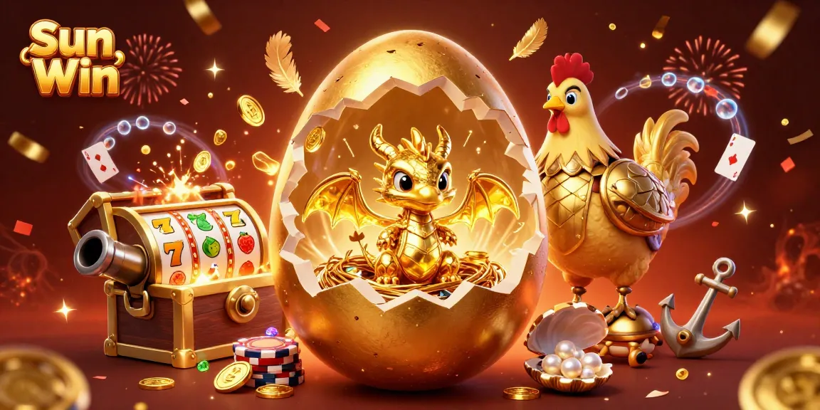 Experience exciting winnings with Sun Win's vibrant casino scene full of golden treasures and gambling elements