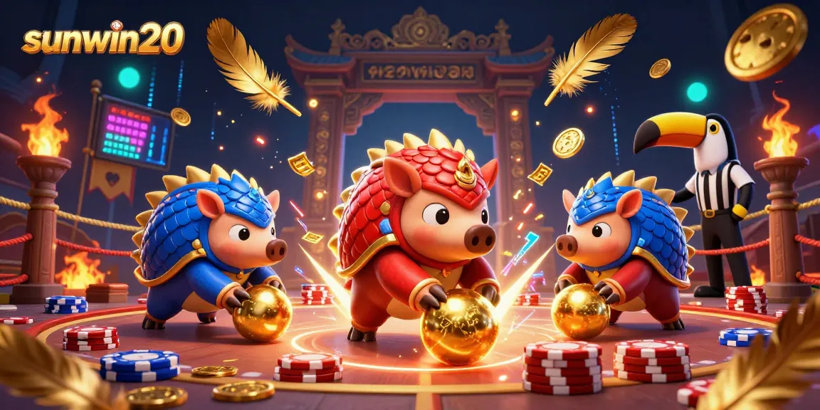 Engage with the thrill of gambling action in sunwin20's vibrant 3D pangolin showdown.